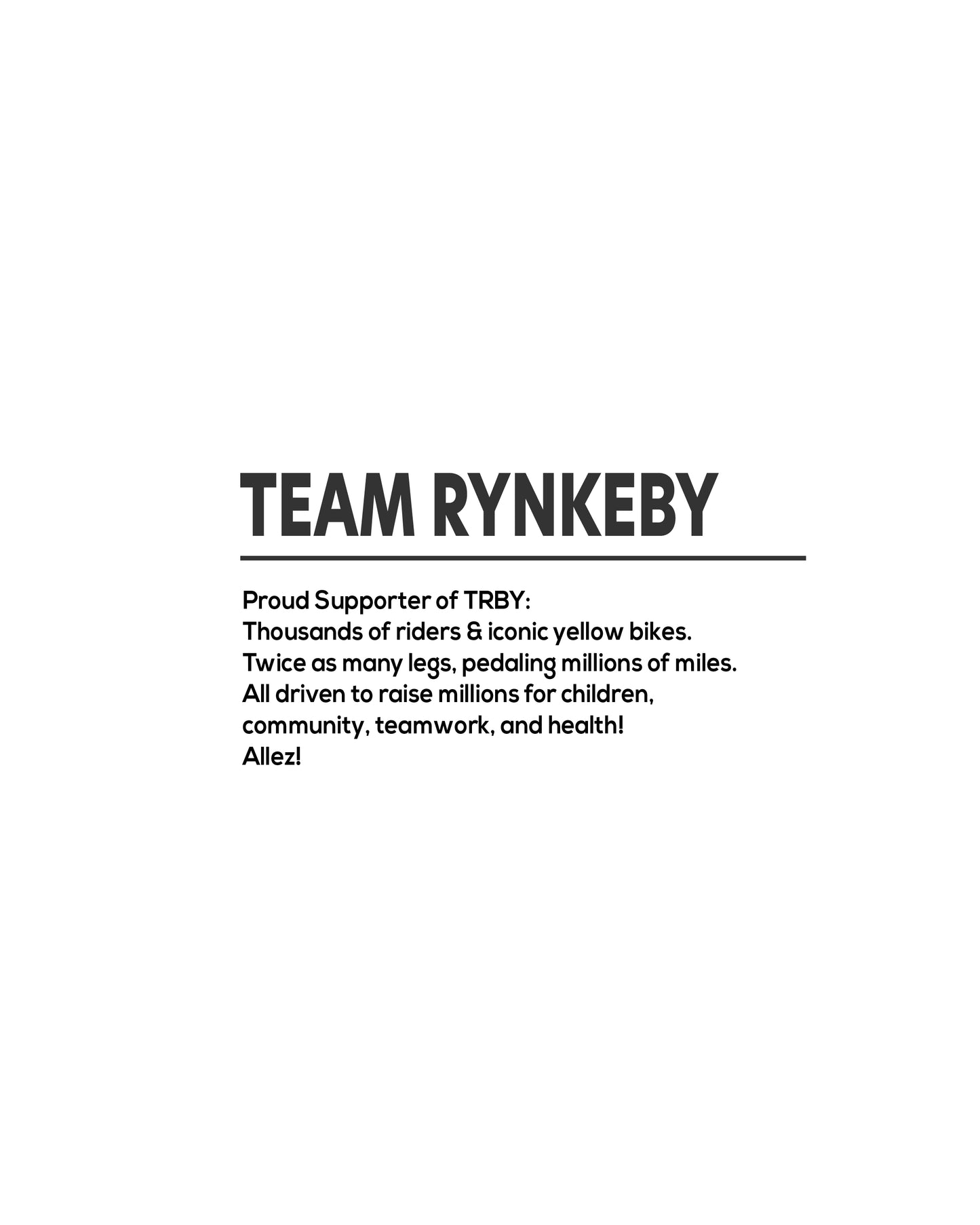 Team Rynkeby 2026 White T-Shirt