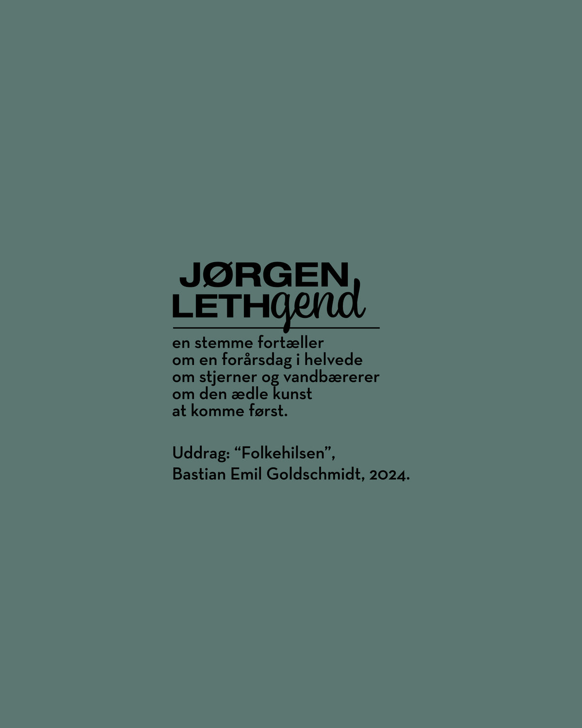 Jørgen Leth En Hommage T-Shirt Green