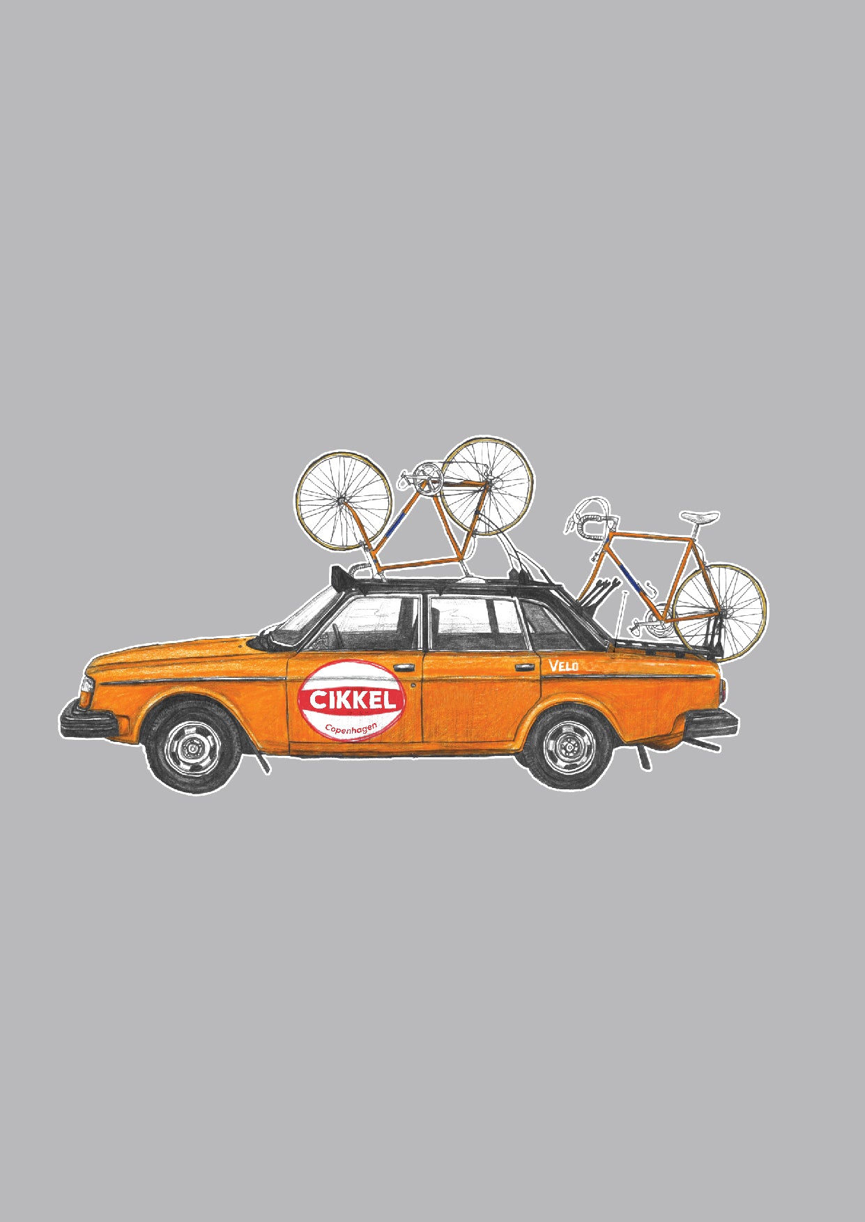 Orange 1975 Cycling Team Car - T-shirt