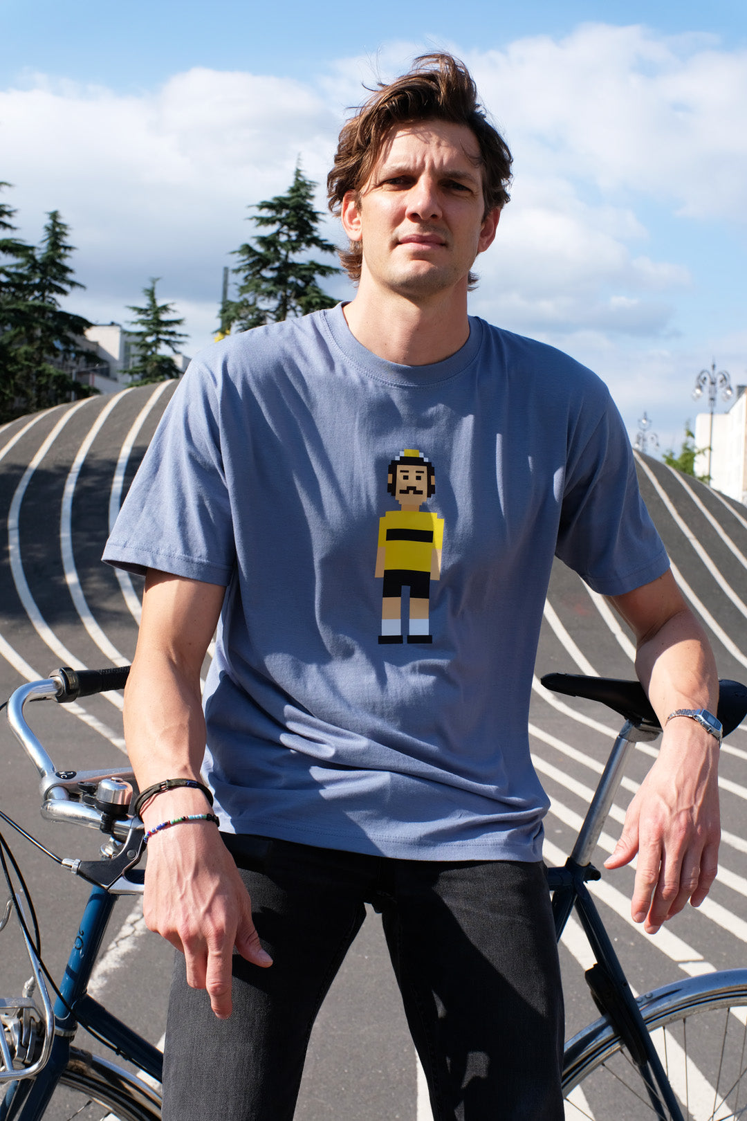 oTTo Førertrøje - T-Shirt Steel blue