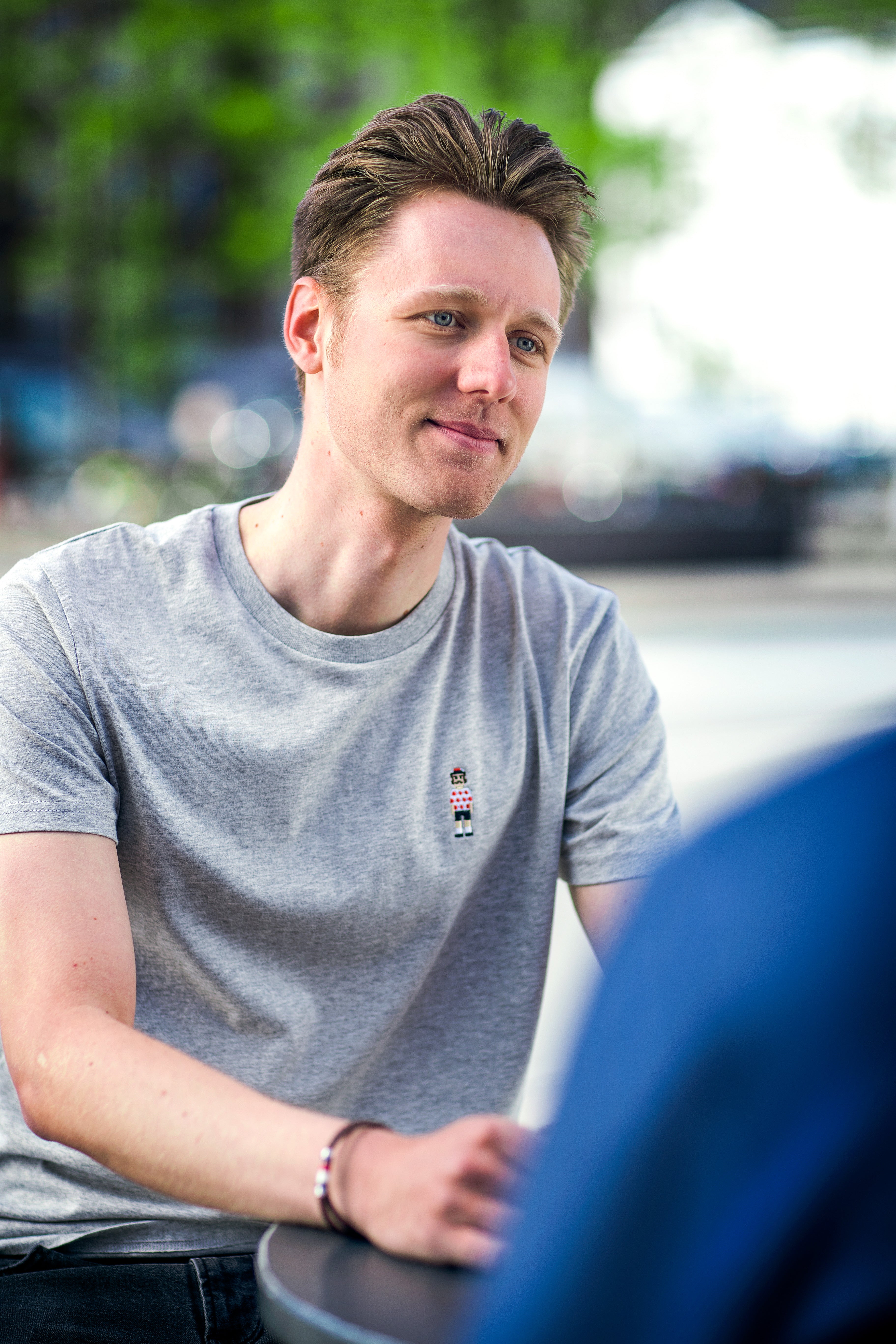 Polka Prikket bjergjersey - T-shirt Melange Grå