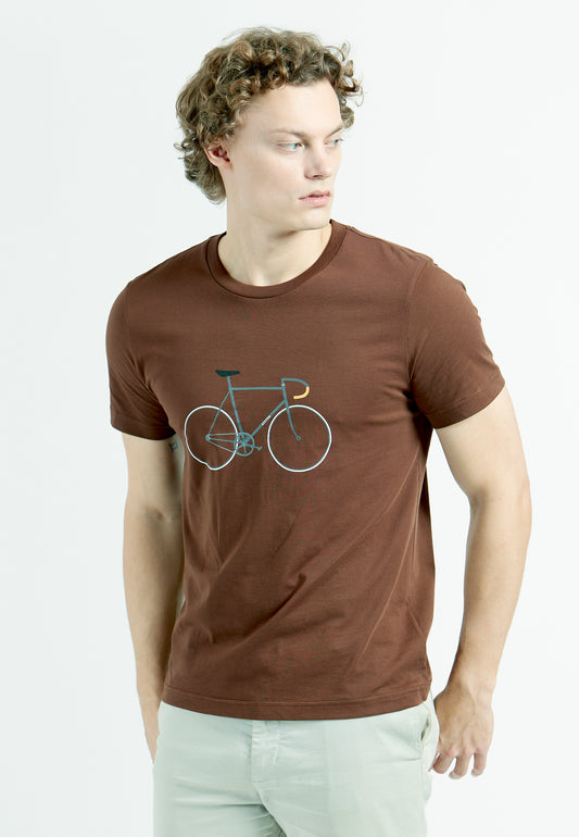 En time- 48.653 Timerekordcykel T-Shirt brun