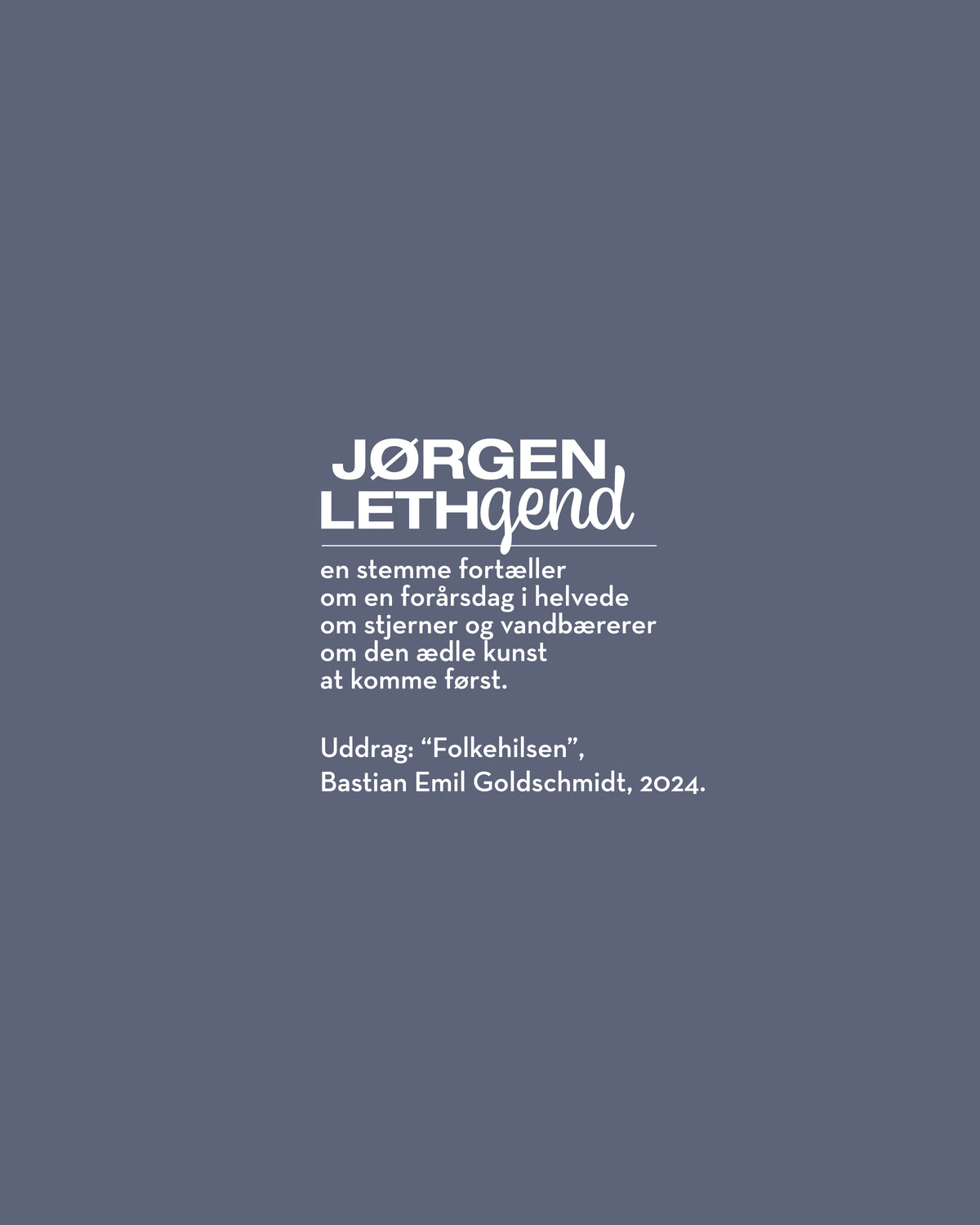 Jørgen Leth En Hommage T-Shirt Blue Grey