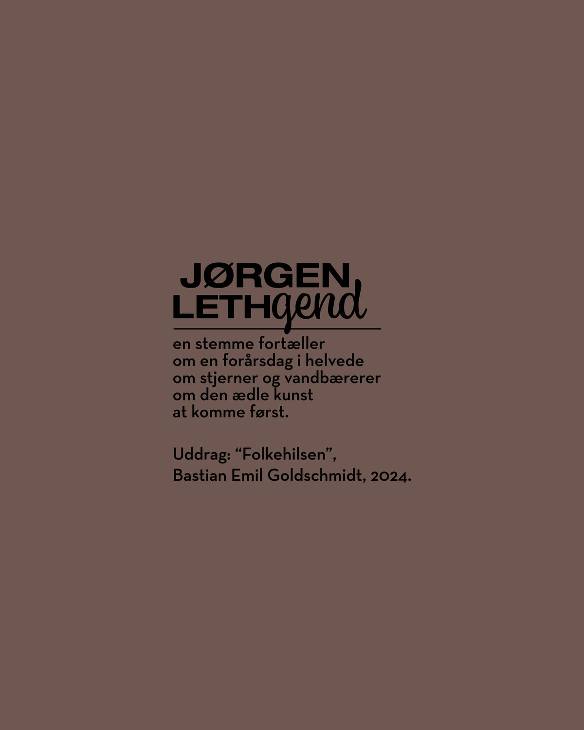 Jørgen Leth En Hommage T-Shirt Mocha