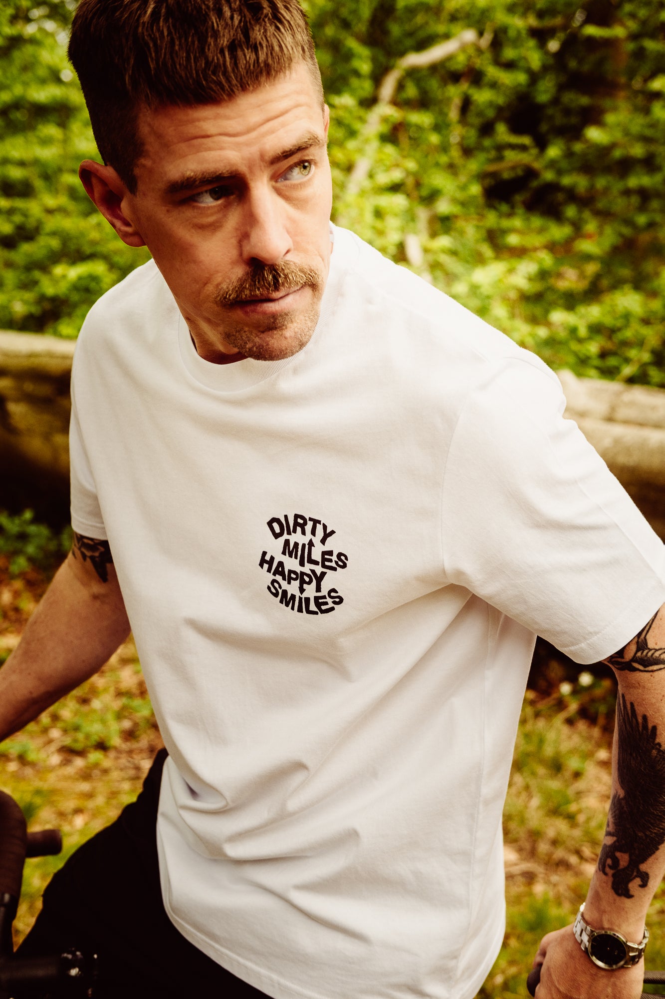 Dirty Miles Face - T-Shirt - White