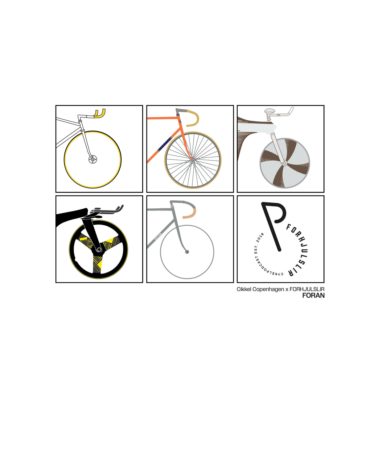 Forhjulslir x Cikkel Copenhagen - T-Shirt Hvid