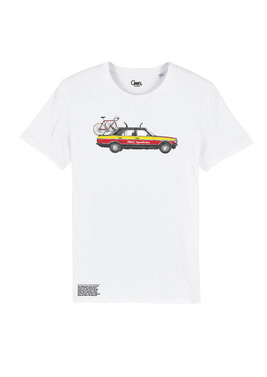 Red & Yellow 1980 Cycling Team Car- T-Shirt