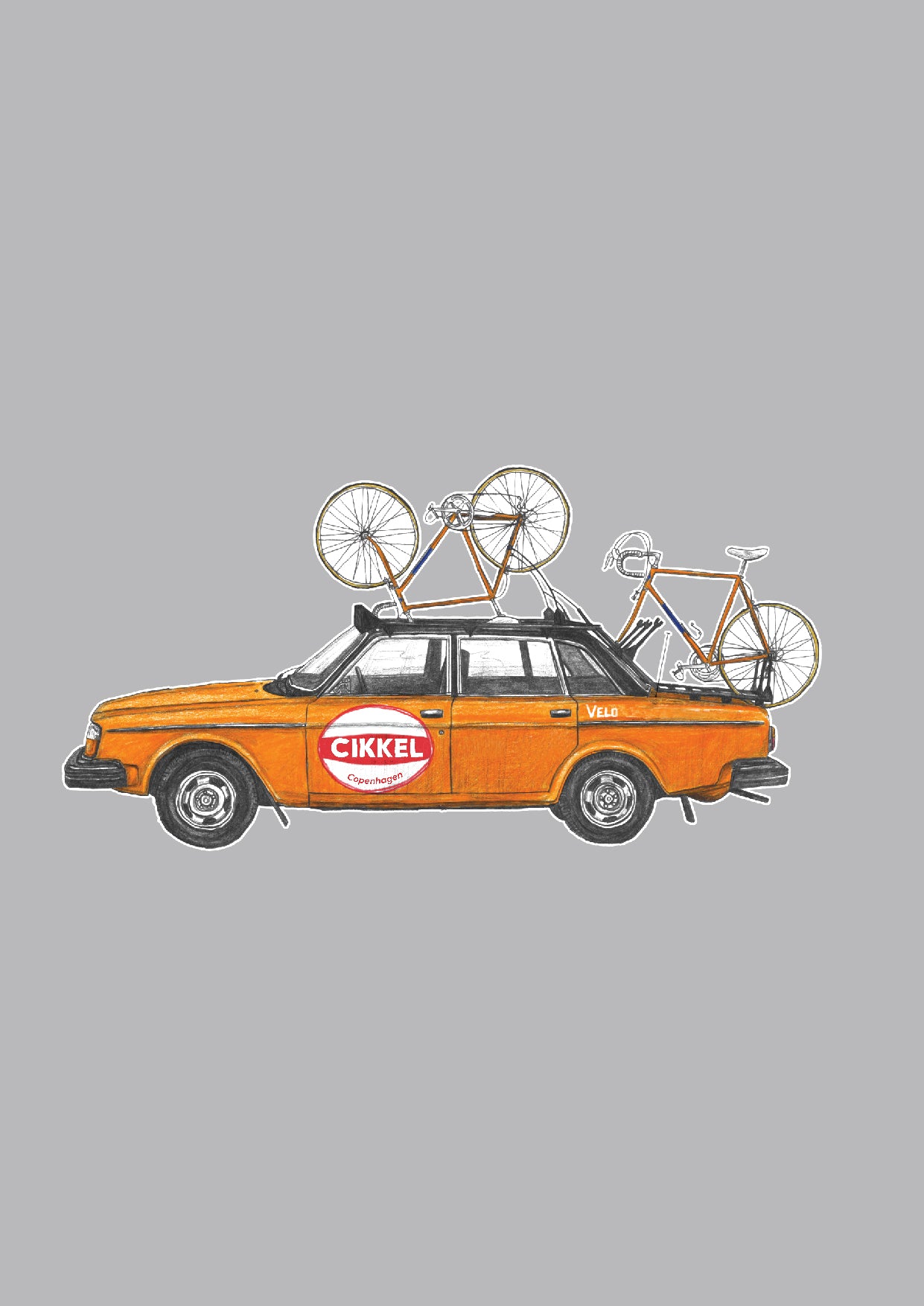 Orange 1975 cycling Team Car - Sweatshirt Melange grey