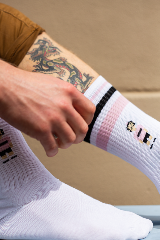 oTTo sport socks - white/black/pink