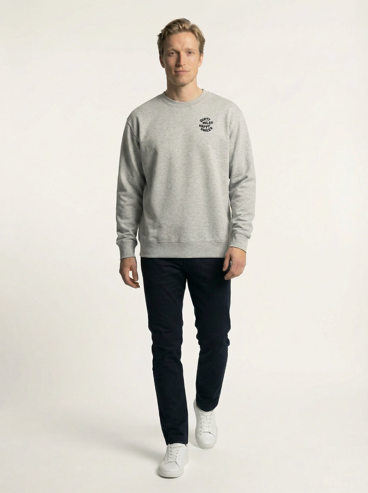Dirty Miles. Happy Smiles - Sweatshirt - Melange Grey