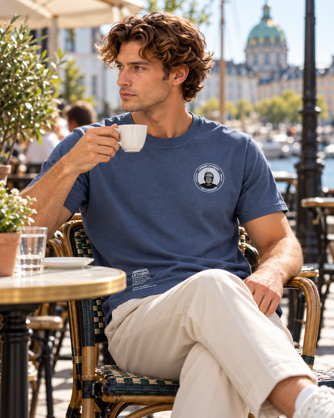 Jørgen Leth En Hommage T-Shirt Blue Grey
