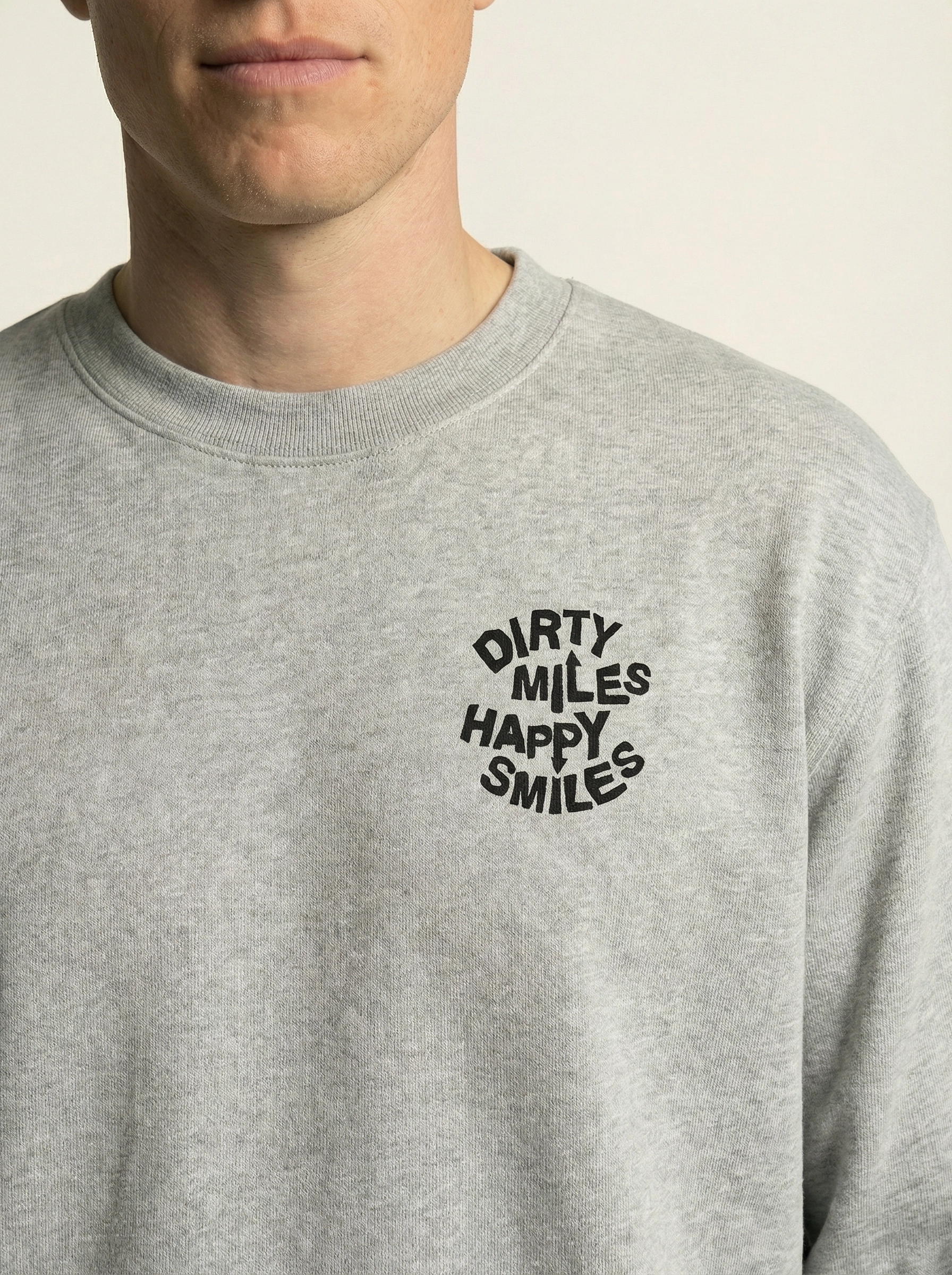 Dirty Miles. Happy Smiles - Sweatshirt - Melange Grey
