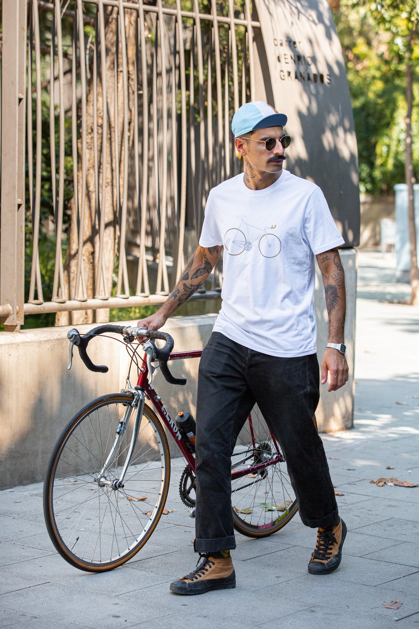 Un'ora-51.15 - timerekordcykel T-shirt hvid